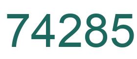 Number 74285 green image