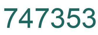 Number 747353 green image