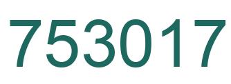 Number 753017 green image
