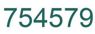 Number 754579 green image