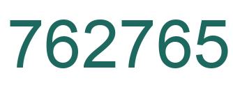 Number 762765 green image