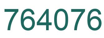 Number 764076 green image