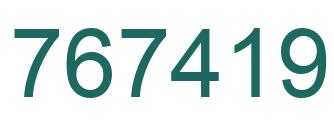 Number 767419 green image