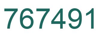 Number 767491 green image