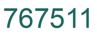 Number 767511 green image