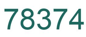 Number 78374 green image