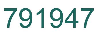 Number 791947 green image