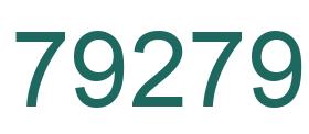 Number 79279 green image