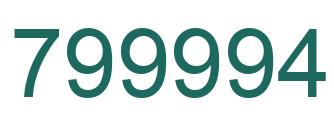 Number 799994 green image