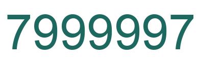 Número 7999997 imagen verde