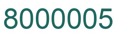 Número 8000005 imagen verde