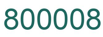 Number 800008 green image