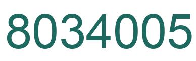Number 8034005 green image