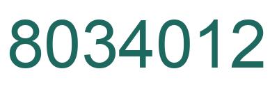 Number 8034012 green image