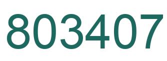 Number 803407 green image