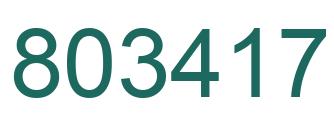 Number 803417 green image