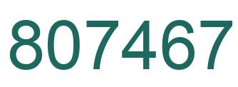 Number 807467 green image