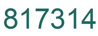 Number 817314 green image