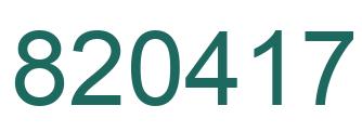 Number 820417 green image