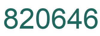 Number 820646 green image