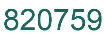 Number 820759 green image