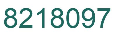 Number 8218097 green image