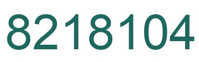 Number 8218104 green image