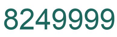 Number 8249999 green image