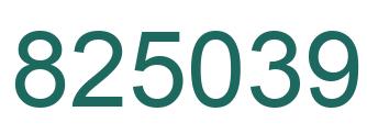 Number 825039 green image