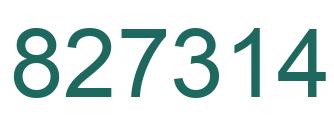 Number 827314 green image