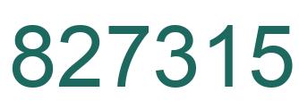Number 827315 green image