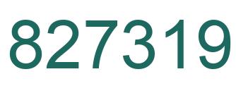 Number 827319 green image