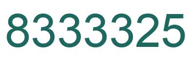 Number 8333325 green image