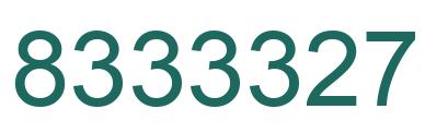 Number 8333327 green image