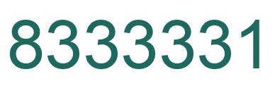 Number 8333331 green image
