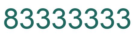 Number 83333333 green image