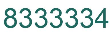 Number 8333334 green image