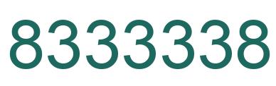Number 8333338 green image
