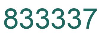 Number 833337 green image