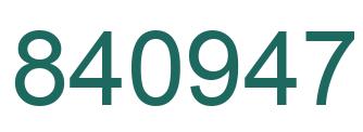 Número 840947 imagen verde