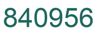 Number 840956 green image