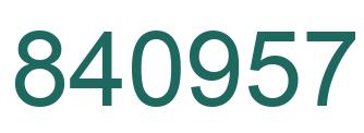 Number 840957 green image