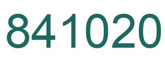 Number 841020 green image