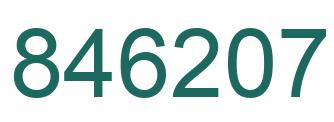 Number 846207 green image