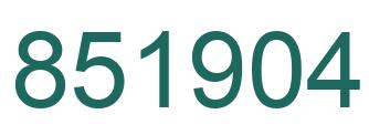 Number 851904 green image