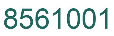 Number 8561001 green image