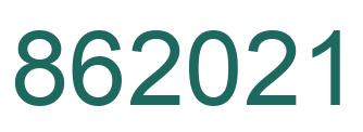 Number 862021 green image