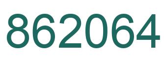 Number 862064 green image