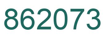 Number 862073 green image