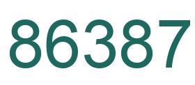 Number 86387 green image